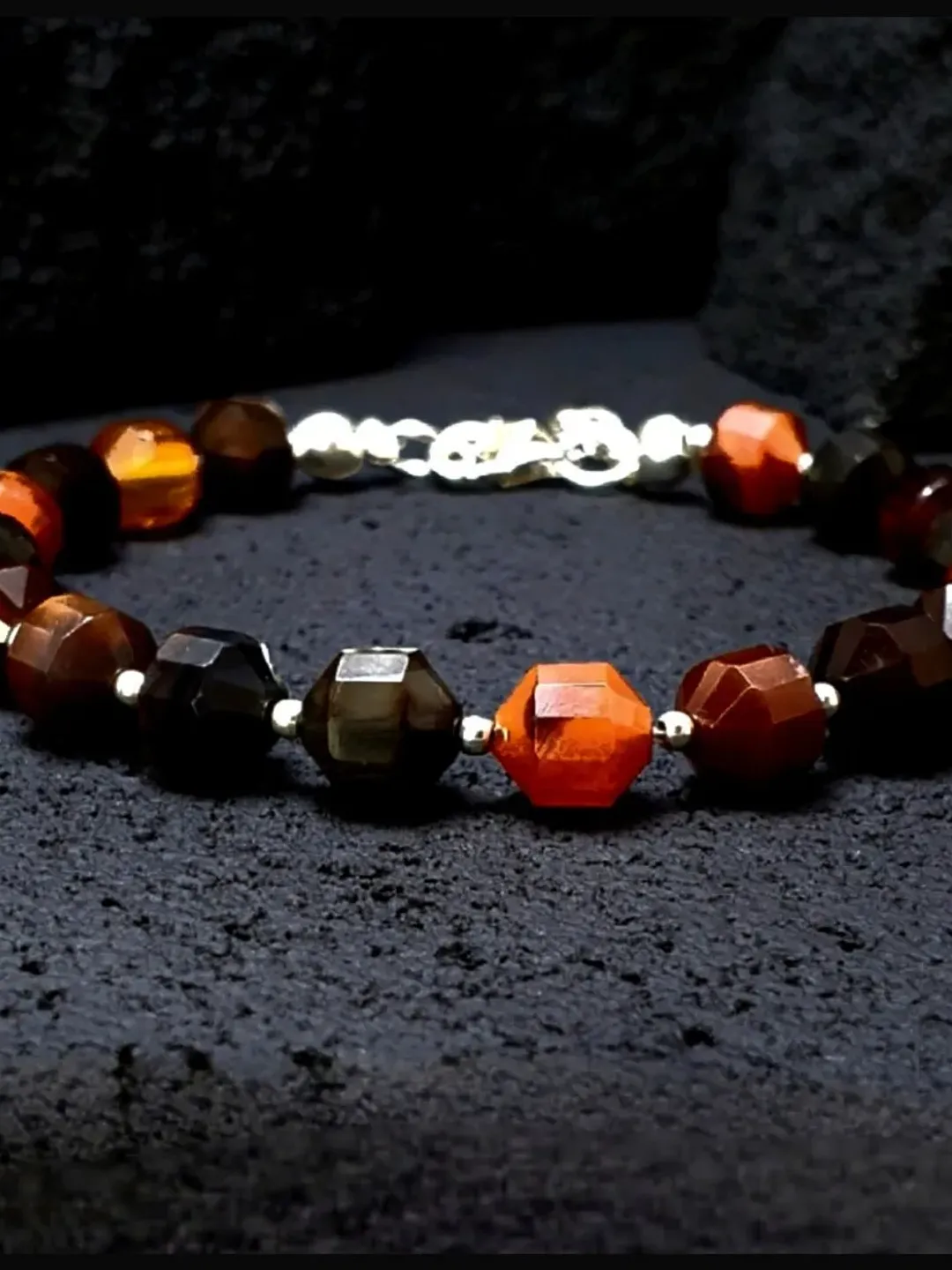 Natural Red Agate Bracelet with Solid Silver Accessory, Valentine's Gifts for Women, Jewelry Present for Girlfriend, Gifts for Mother' Day