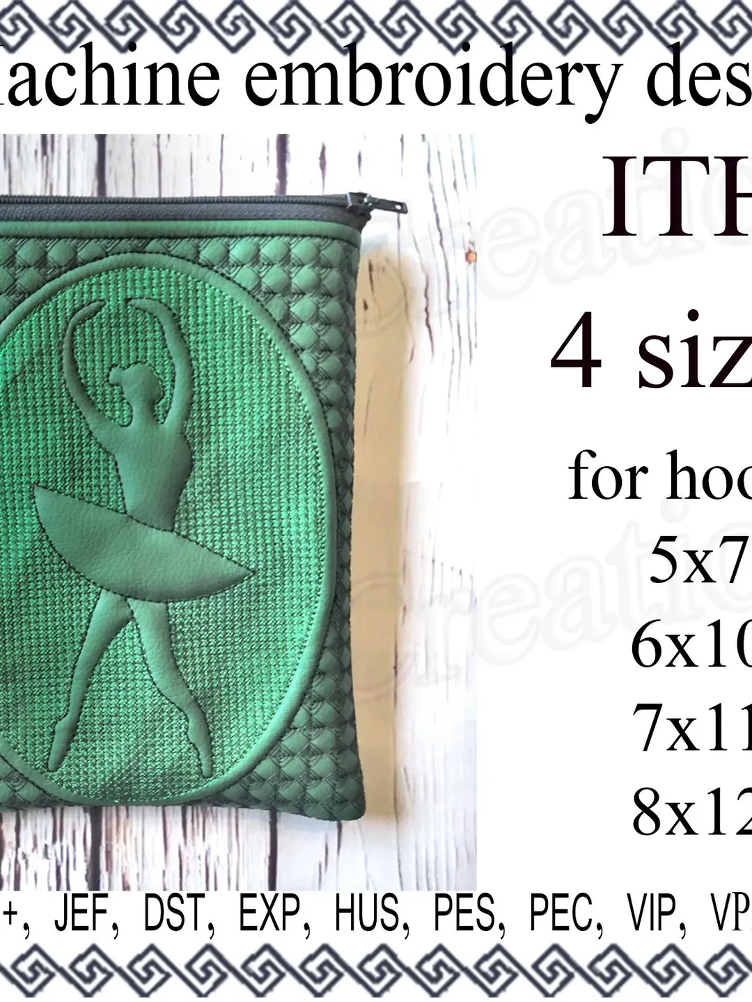 In the hoop bag Ballerina embroidery designs ITH 5x7 6x10 7x11 8x12 hoop embroidery projects Instant Download