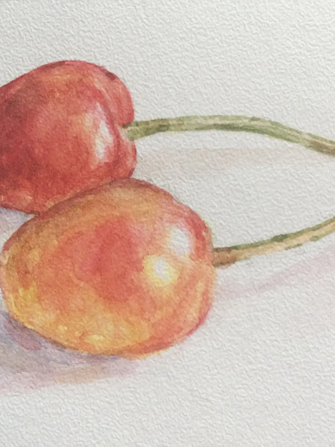 "ACEO Cherry", watercolor painting fruit berry artwork