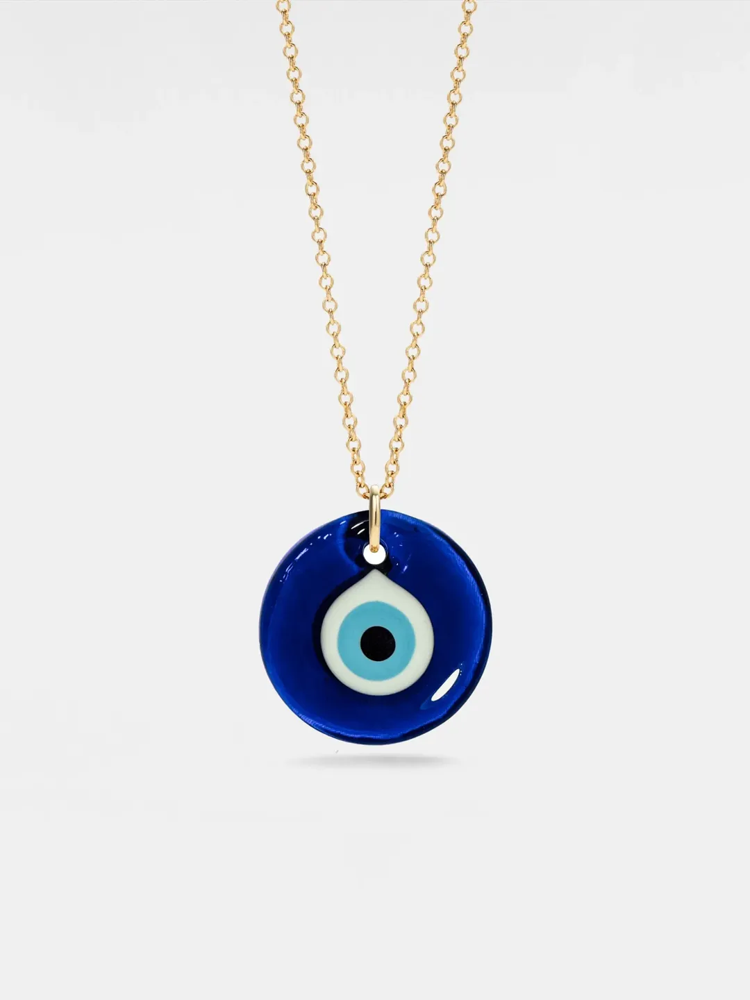 PERIMADE Turkish Evil Eye Charm Pendant • Nazar Blue Eye Layering Necklace • Sterling Silver Friendship Jewelry • Trendy Best Friend Gift