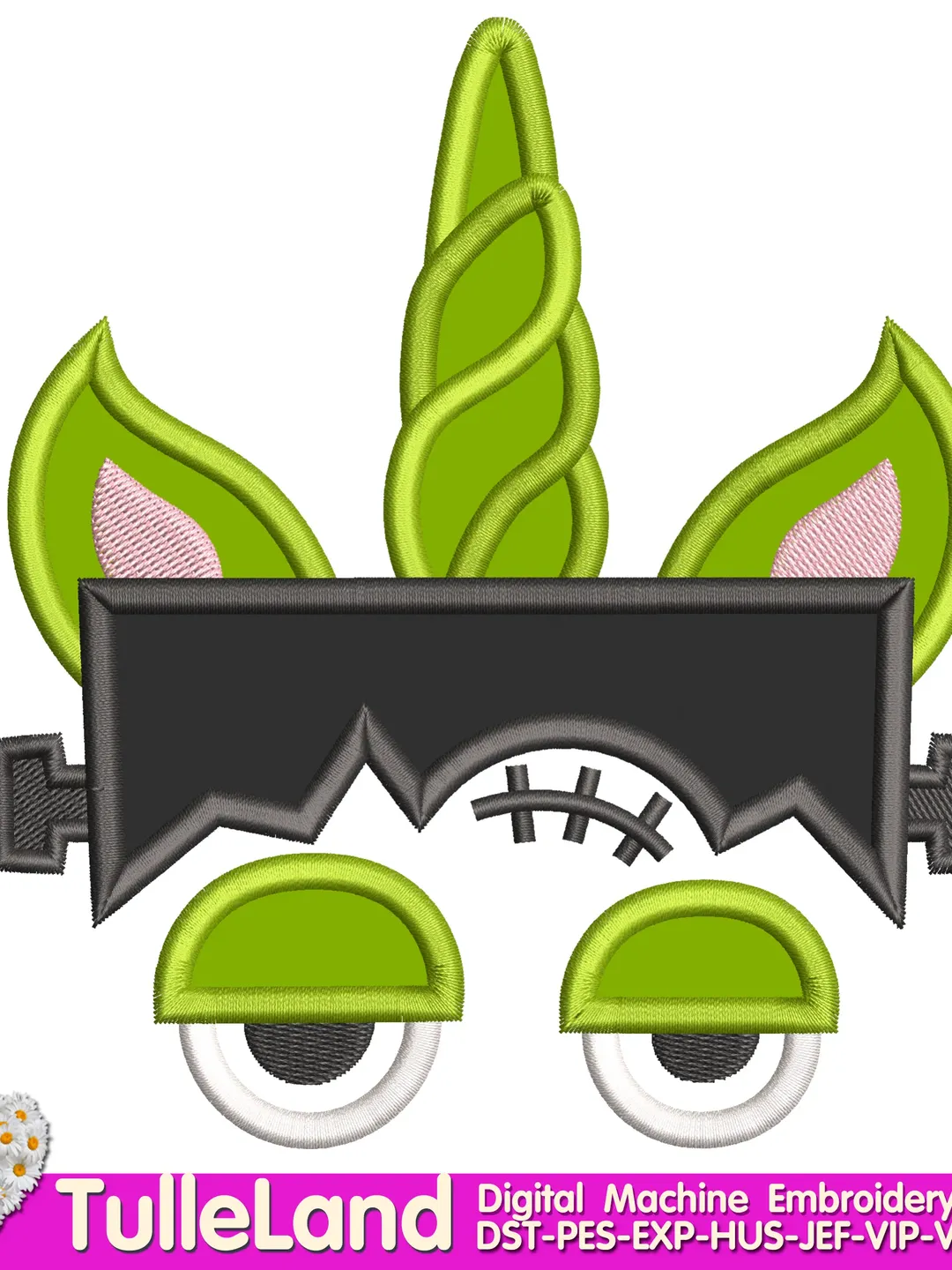 Unicorn monster Halloween costume Frankenstein Machine embroidery applique design