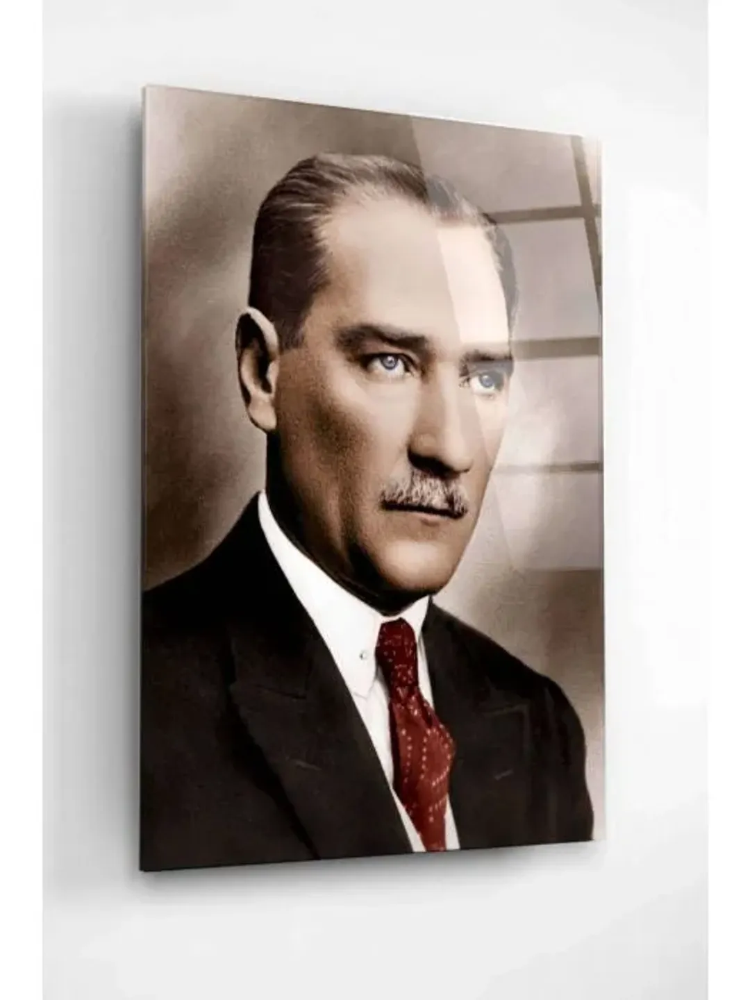 Atatürk  Tempered Glass Printing Wall Art , Natural And Vivid Wall Decor , Modern Wall Art, Extra Large Wall Art