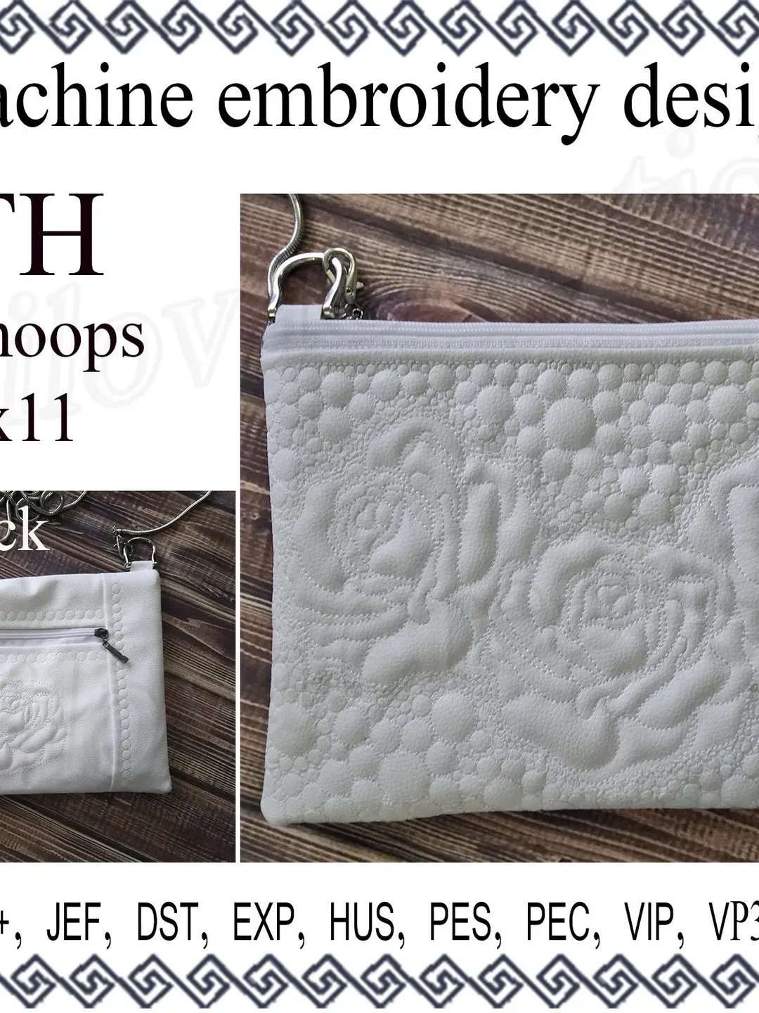 embroidery designs cosmetic bag zippered bag travel zip bag embroidery designs. ITH zippered bag Embroidery Design. File Instant Download