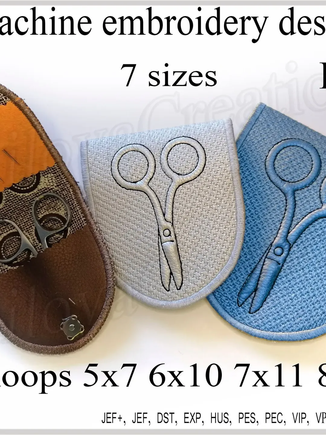 In the hoop embroidery designs Scissors case ITH embroidery projects