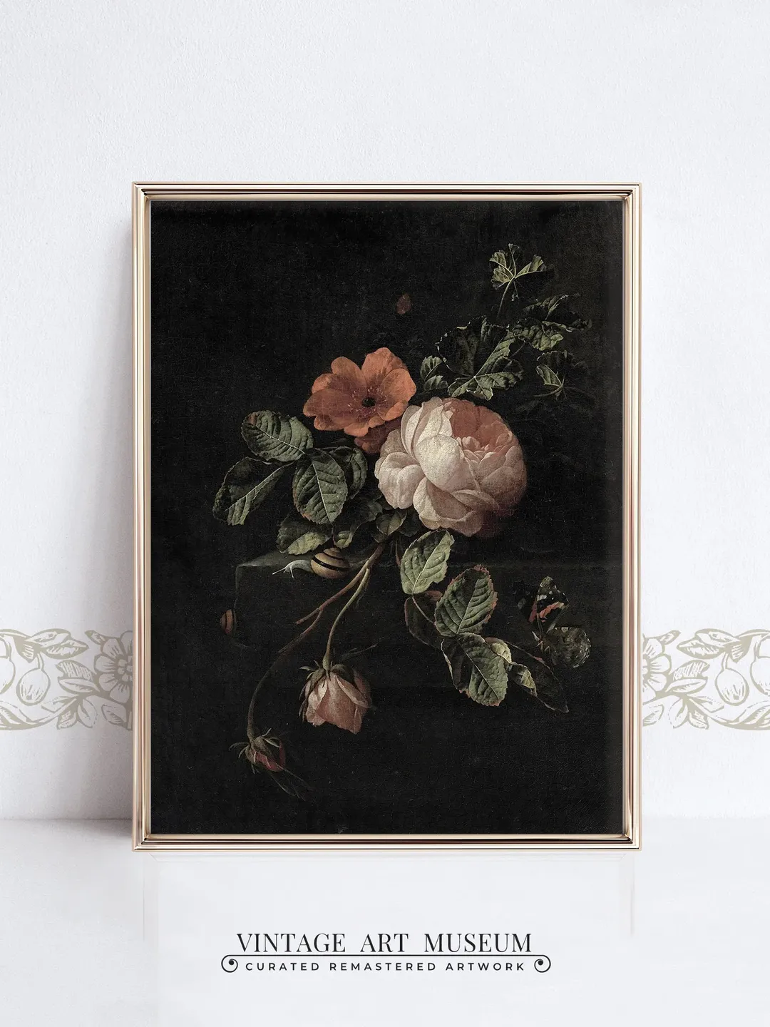 Rose Oil Painting Still Life Vintage Print, Antique Art PRINTABLE Digital Downloadable Large Wall Decor | 186