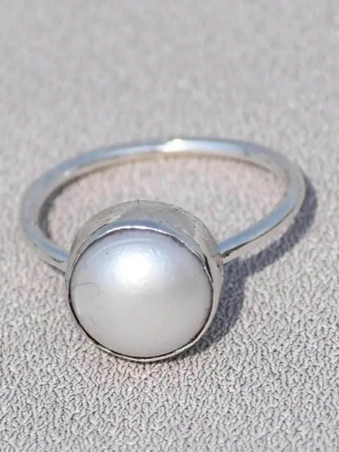 Pearl Ring, Minimalist Ring, Simple Ring, Stacking Ring, Thin Ring, Handmade Ring, 925 Silver Ring, June Birthstone, Stacking Ring, Gift Her