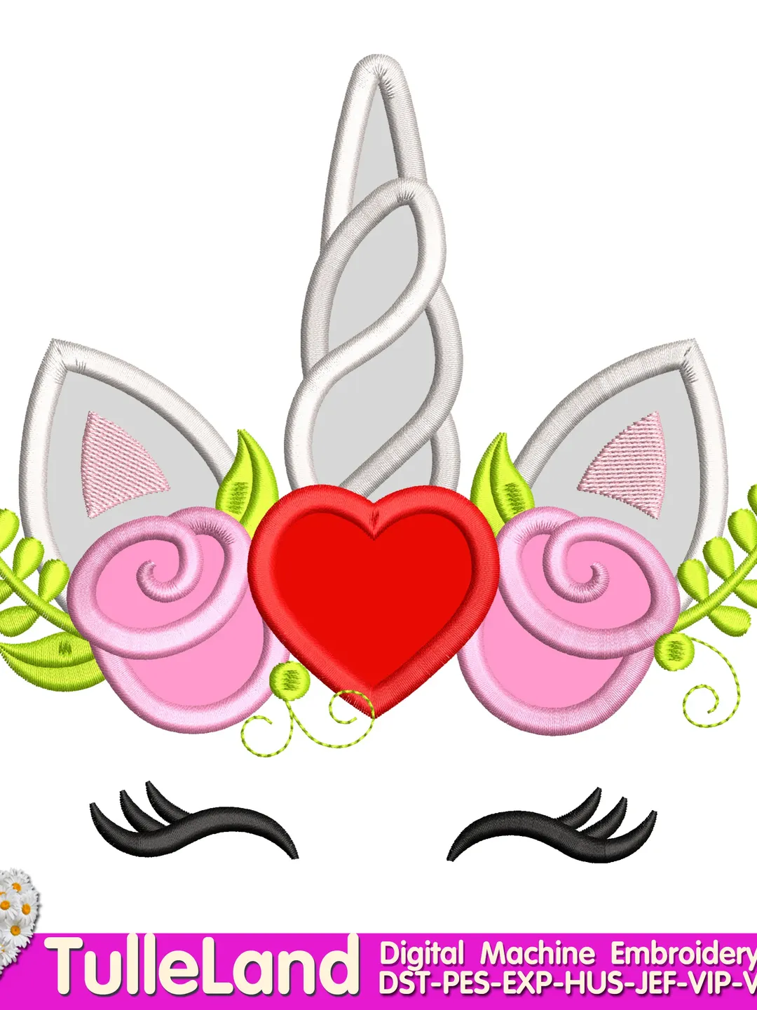 Valentine Unicorn Heart Valentine Day Love 1 st Valentine's Day Princess Girls Design applique for Machine Embroidery