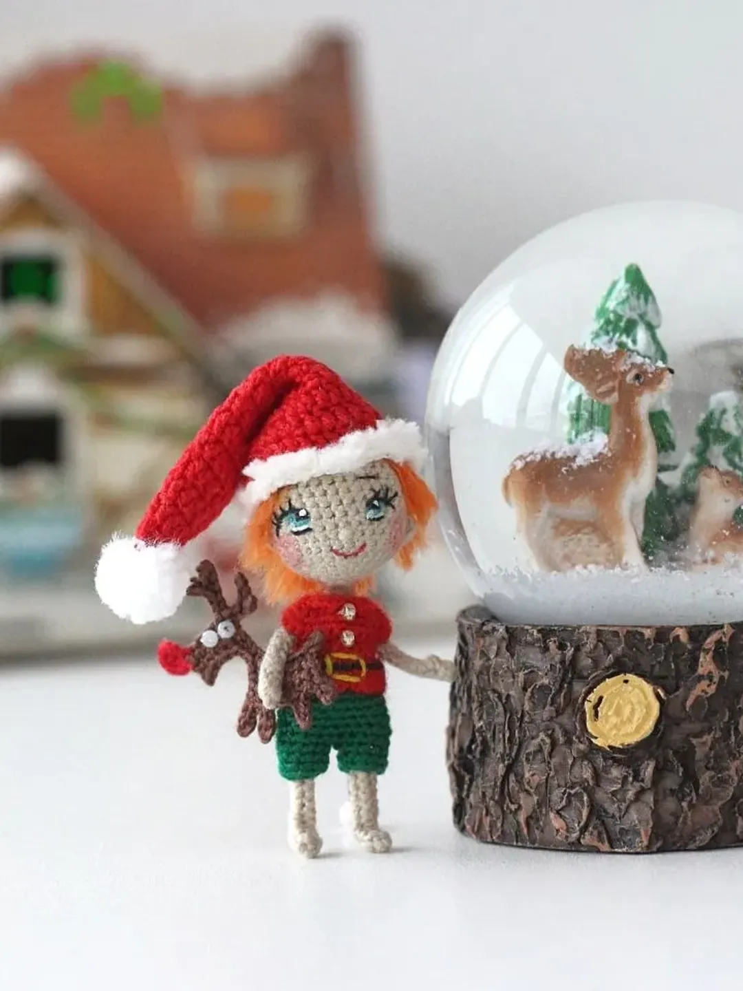 Christmas elf doll amigurumi handmade miniature gnome  small gift for best friends for long distance buddy the elf