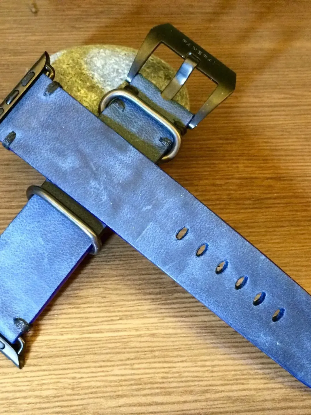 Apple Watch Band, iWatch Band Series 7, Vintage Blue Genuine Leather Watch Band for Apple Watch 45mm, 41mm, Series 6, Halloween Gift Ideas