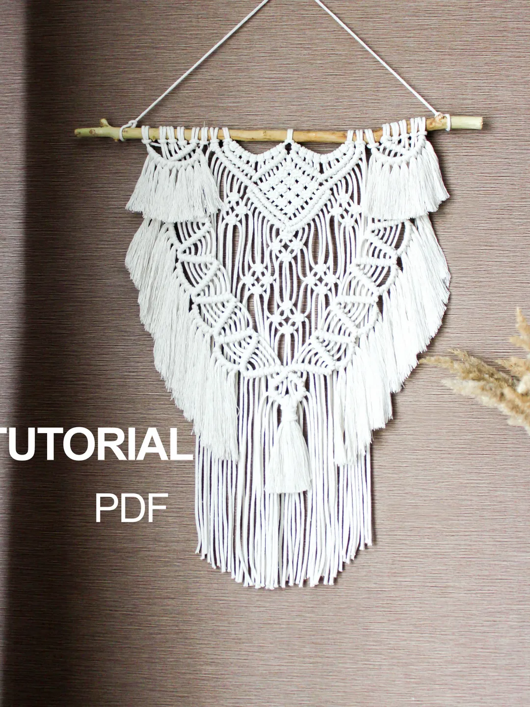 Macrame PATTERN for beginners, Easy macrame tutorial Wall Hanging, Wall decor DIY