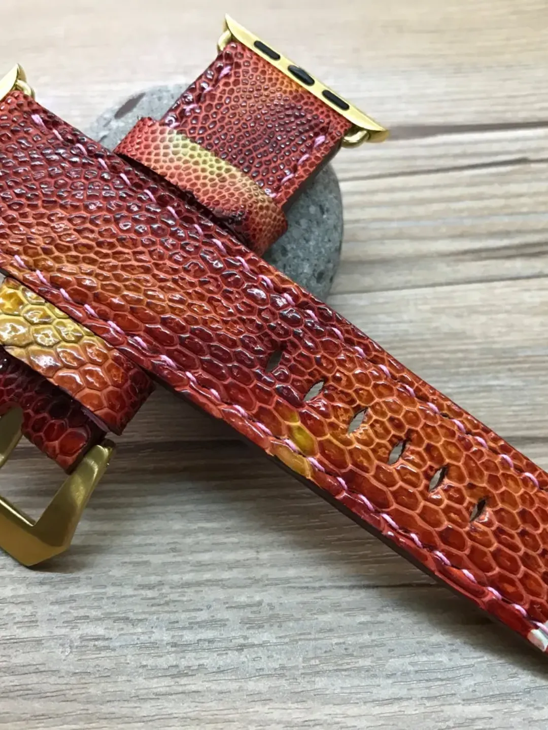 Apple Watch Band, Apple Watch Strap, leather watch band, Chili red leather watch Strap, Apple Watch 38mm, Apple Watch 42mm, iwatch