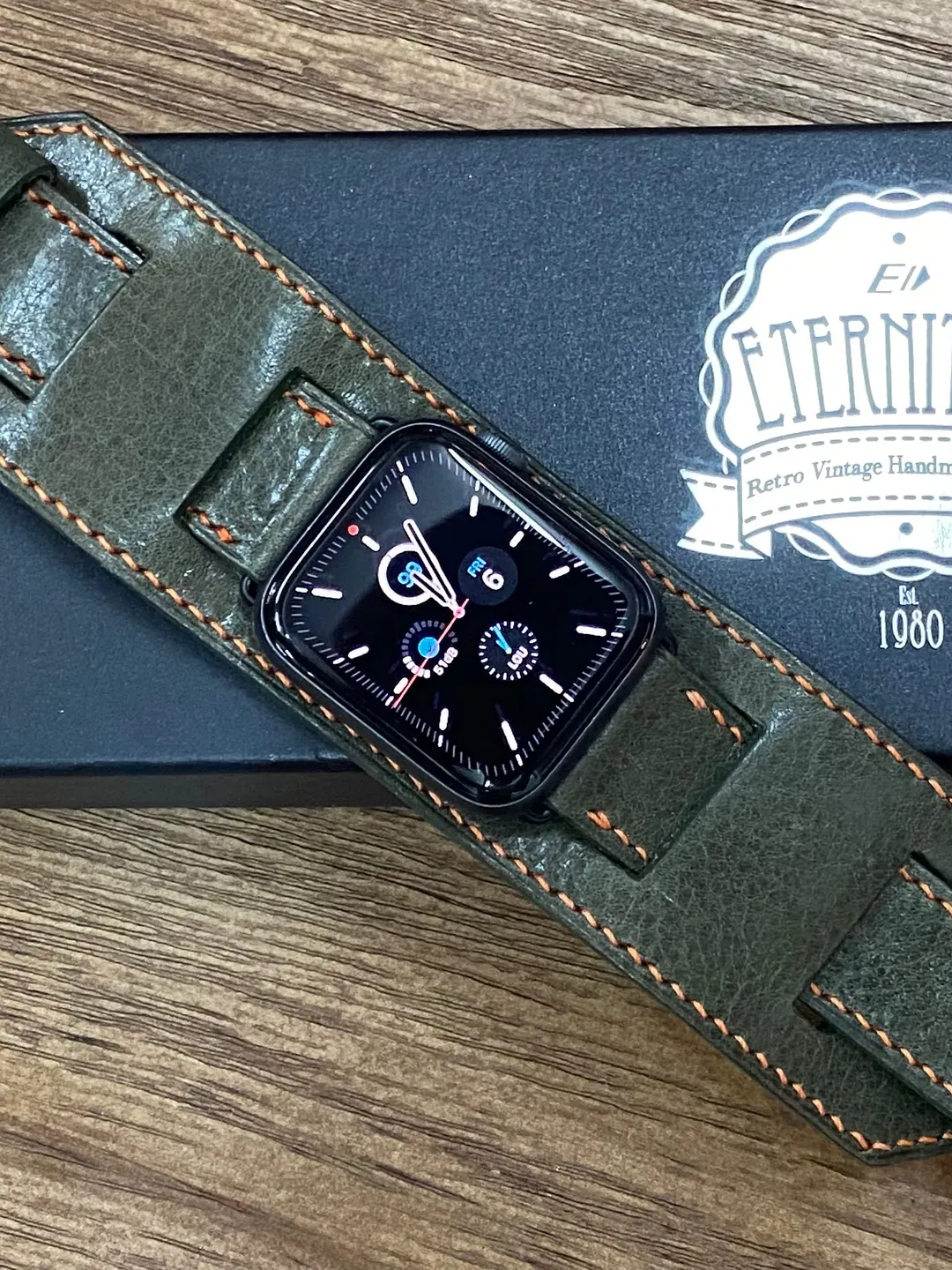 Apple Watch Band, Green Apple Watchband, Handmade Apple Watch Band, Bund Strap, Casual Apple Watch Band, Series 1 2 3 4 5 6 7, iwatch band