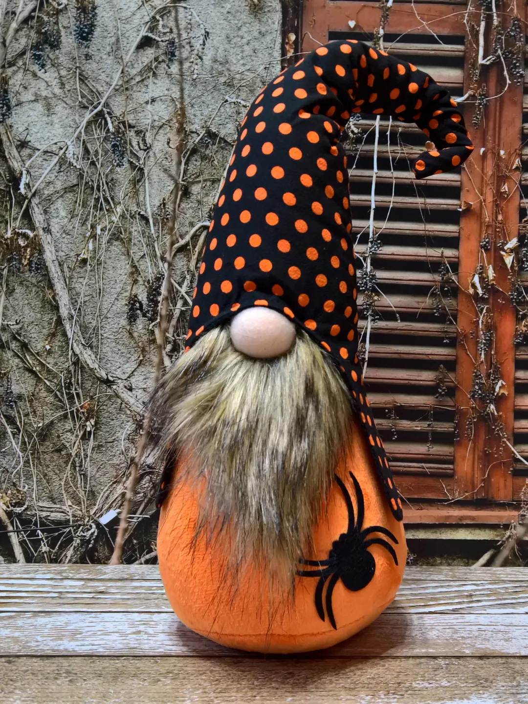 Halloween gnome with spider, Halloween decoration gnome, Halloween outdoor decor, Home decor, Ghost gnome, Gift idea