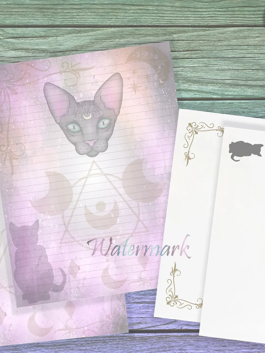 Sphinx Cat Writing Paper Set | Mystic Stationery Set | Hairless Cat Pages | Letter Paper | Stationery Paper | Junk Journal | Cat Paper