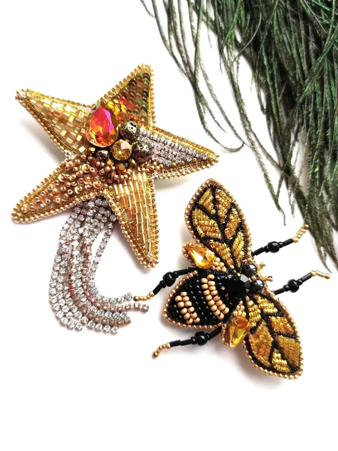 Set of brooches, star, insect pin, star brooch, butterfly brooch, bug pin, bee brooch, bug brooch, insects, jewelry set