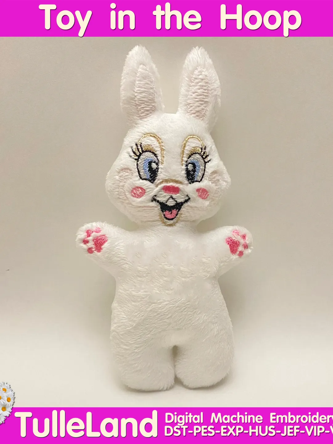 Bunny Easter Toy Stuffed ITH Pattern Machine embroidery design Bunny Stuffed in the Hoop Machine embroidery design