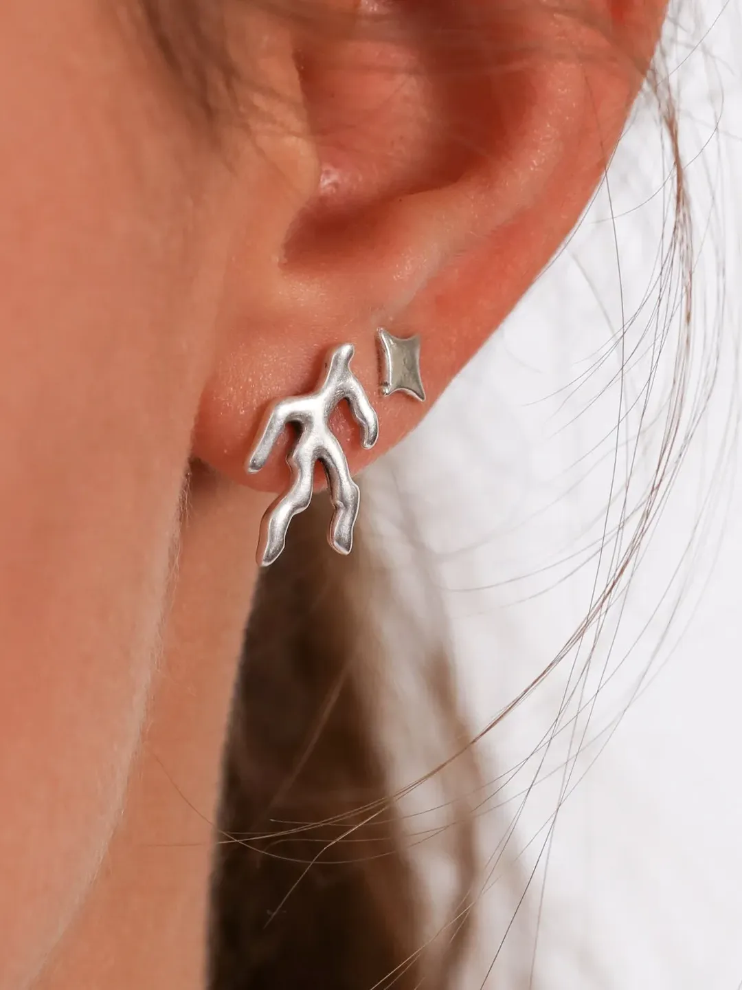 Dainty Coral Branch Studs | Cute Coral Reef Silver Earrings | Minimal Silver Earrings for Her | Ocean Jewelry Gifts for Women Teens