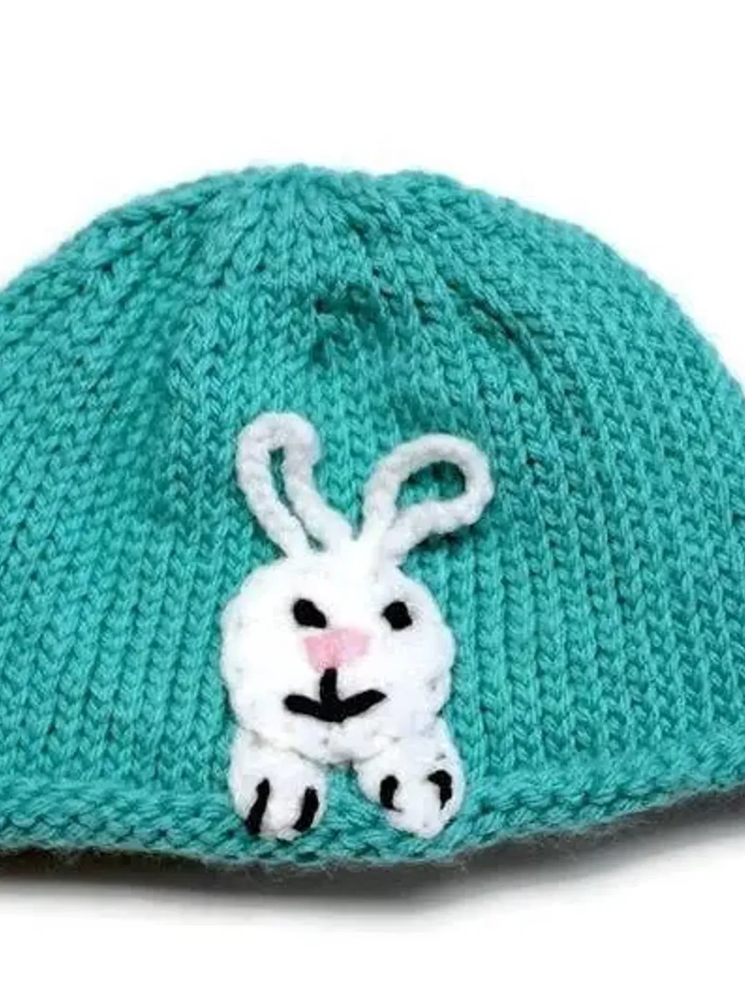 Knitted Hat with Bunny Rabbit Face, Animal Photo Shoot, Farm Animals Themed Party, Newborn Photo Prop, Gender Reveal, Toddler and Child Size
