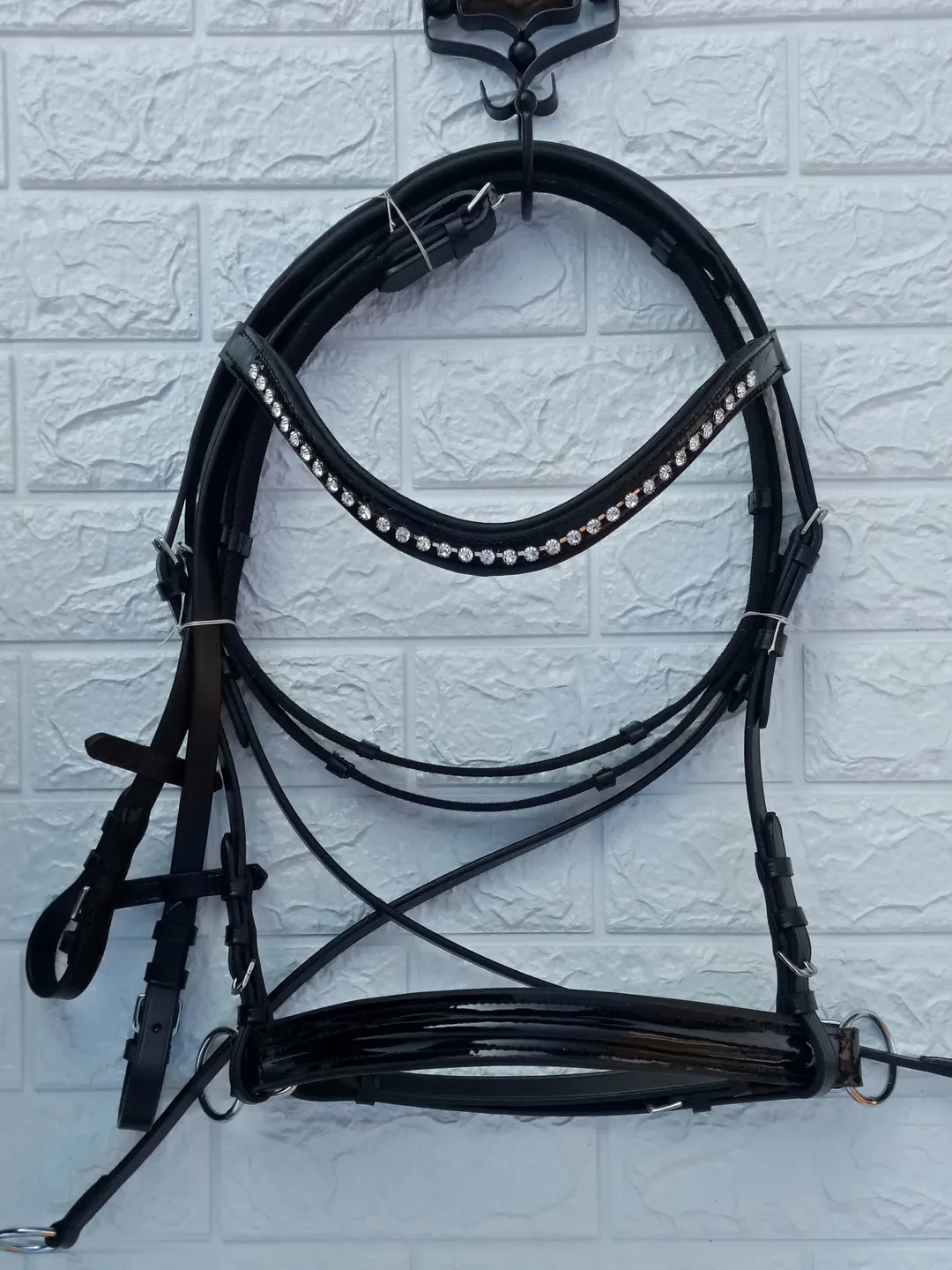 Dressage Horse Leather Tack Bitless Bridle Crystal Browband -English Bridle - Western Horse Bridle - Equestrian -Horse Accessories