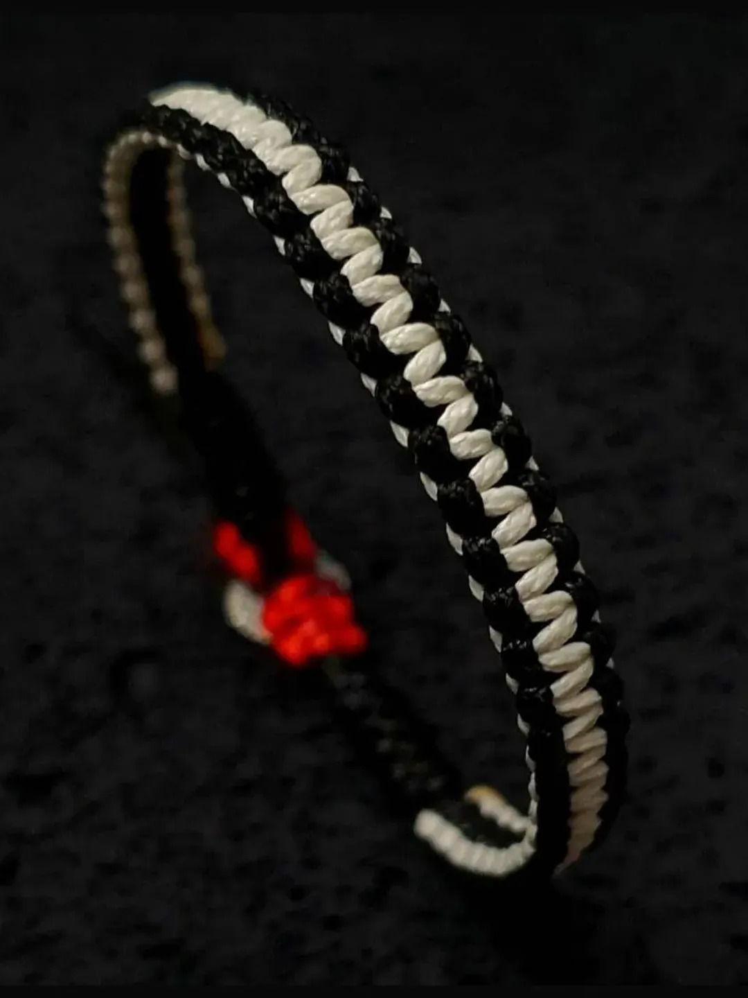 Black and White Macrame Bracelet with Silver Button, Adjustable Closured Wristlet, Stylish Gifts for Men, Friendship Bracelet for Besties