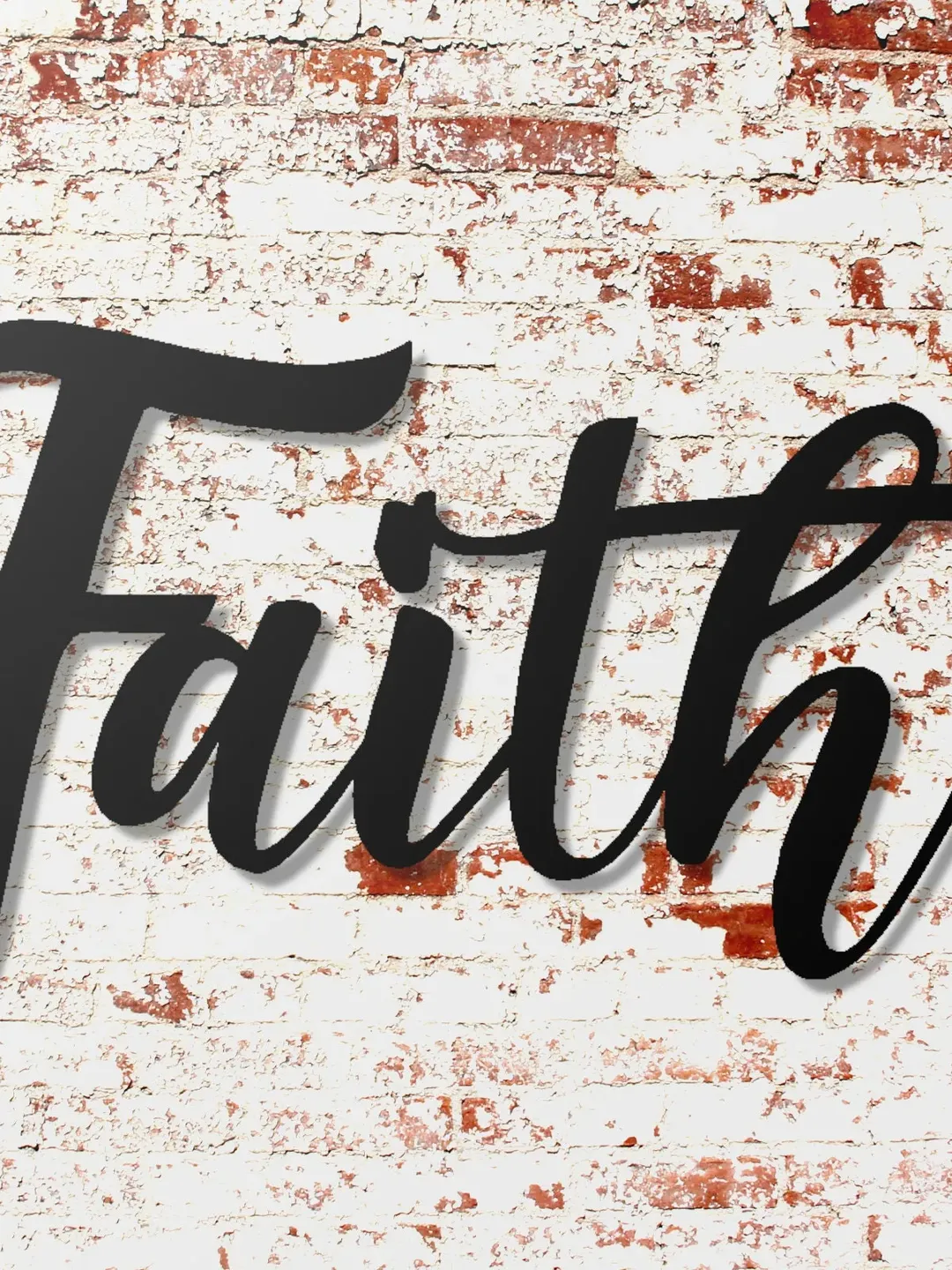 Faith Cursive Wall Art, Faith Wall Decor, Metal Word Sign, Livingroom Deocor, Christmas Gift, Anniversary Gift, Church Decor