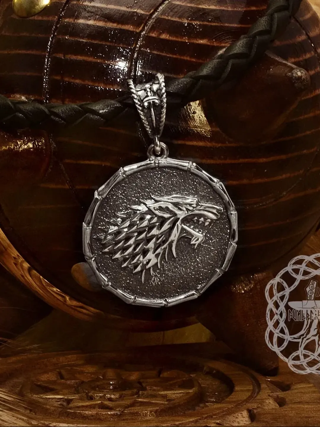 House Stark Pendant, Direwolf Pendant, Game of Thrones Pendant, Sterling Silver Pendant, Jon Snow, Winterfell, Winter is Coming