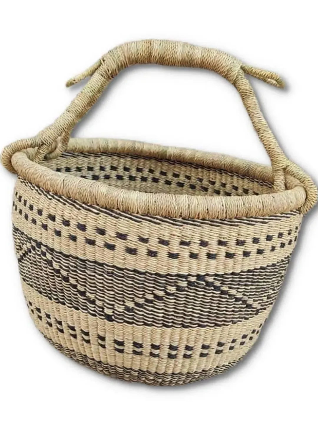 Ghana Woven Market Basket | Harvest Basket | Shopping Basket | Birthday Gift Basket