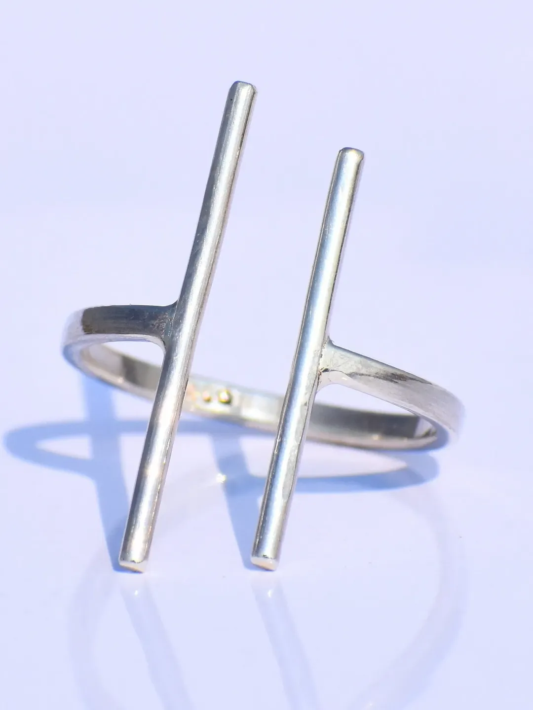 Minimalist Bar Ring, Long Bar, Sterling Silver Jewelry, Handmade Jewelry, Statement Ring, Bohemian Ring, Stackable Ring, Knuckle Ring, Rings