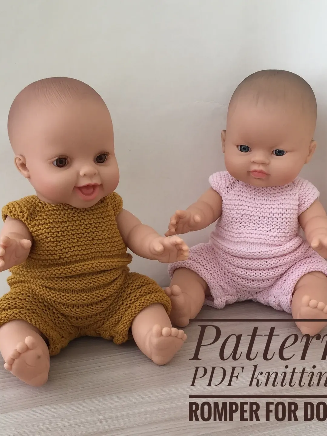 Pattern PDF Romper for doll, pattern knitting clothes for begginer, clothes Paola Reina 34cm, overall for doll 14 inch