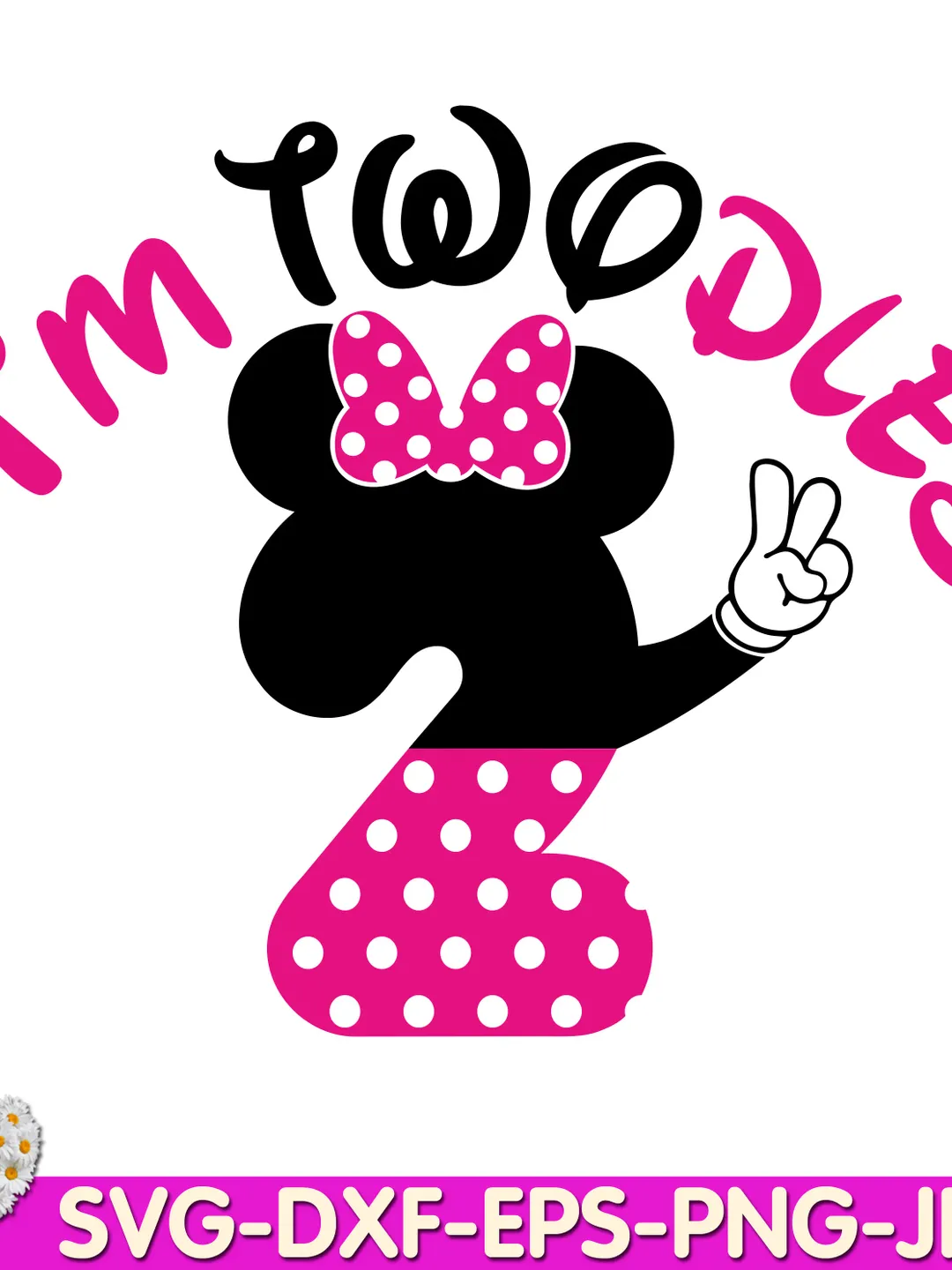 Oh Toodles, I'm Two Mouse Birthday oh TWOdles 2nd Two Birthday digital design Cricut svg dxf eps png ipg pdf cut file