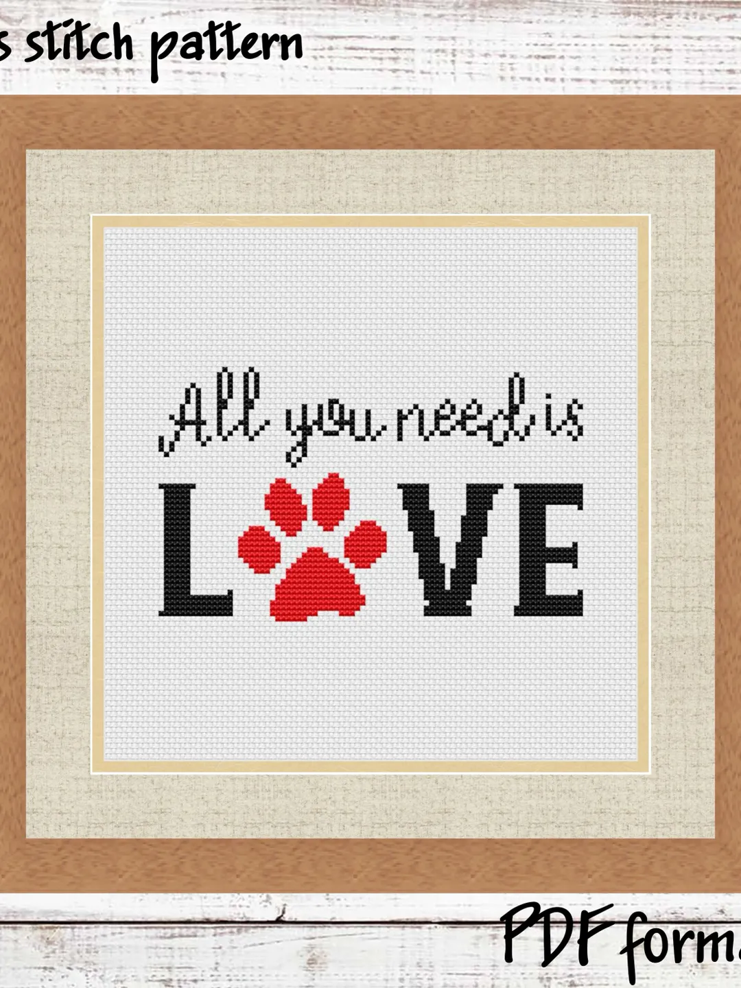 All you need is love cross stitch pattern modern, Animals easy cross stitch design, cute cross stitch love