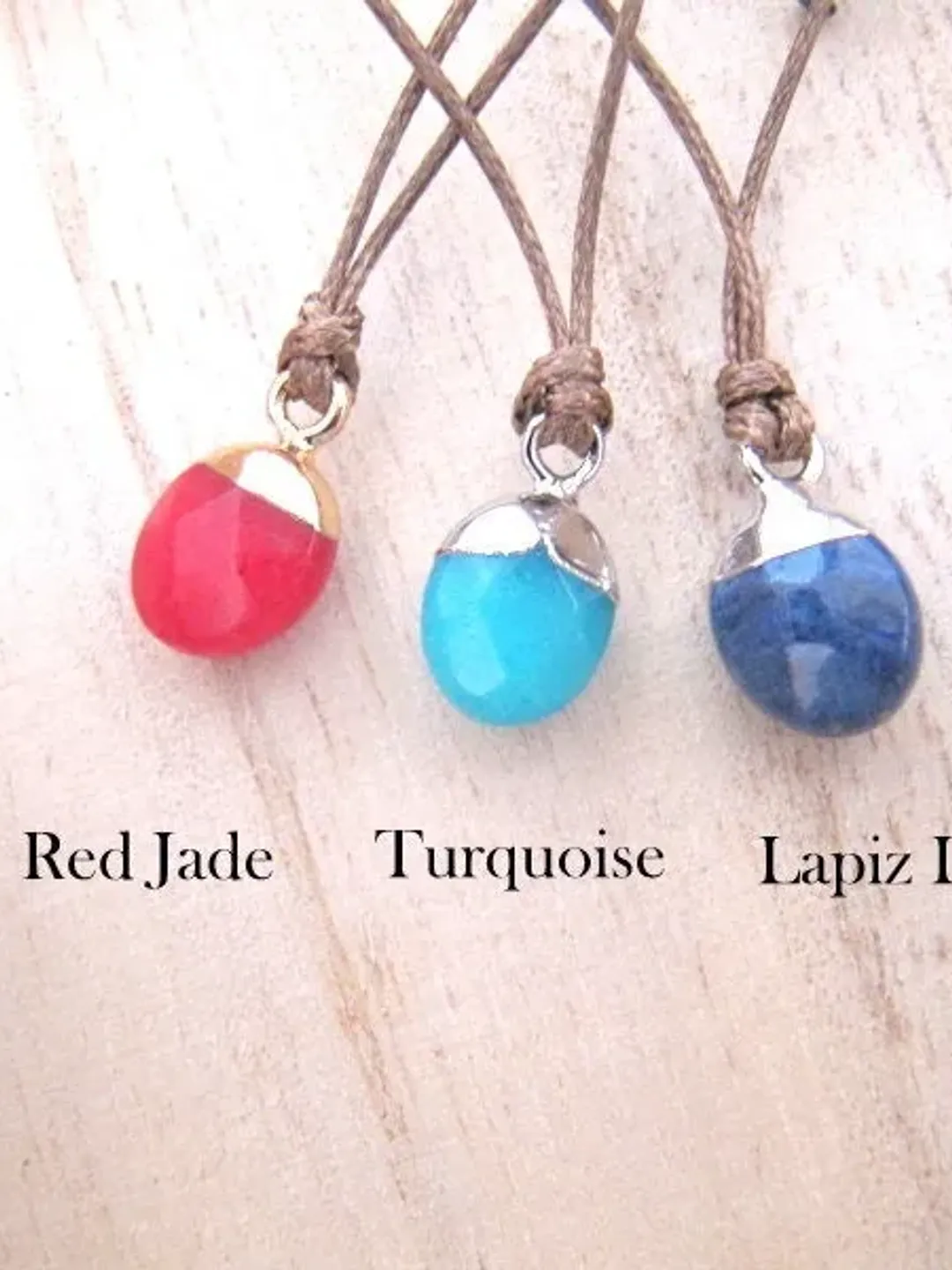 Necklace natural stone / turquoise, jade, lapis lazuli pendant, gift for women, adjustable necklace, gemstone, zodiac stone