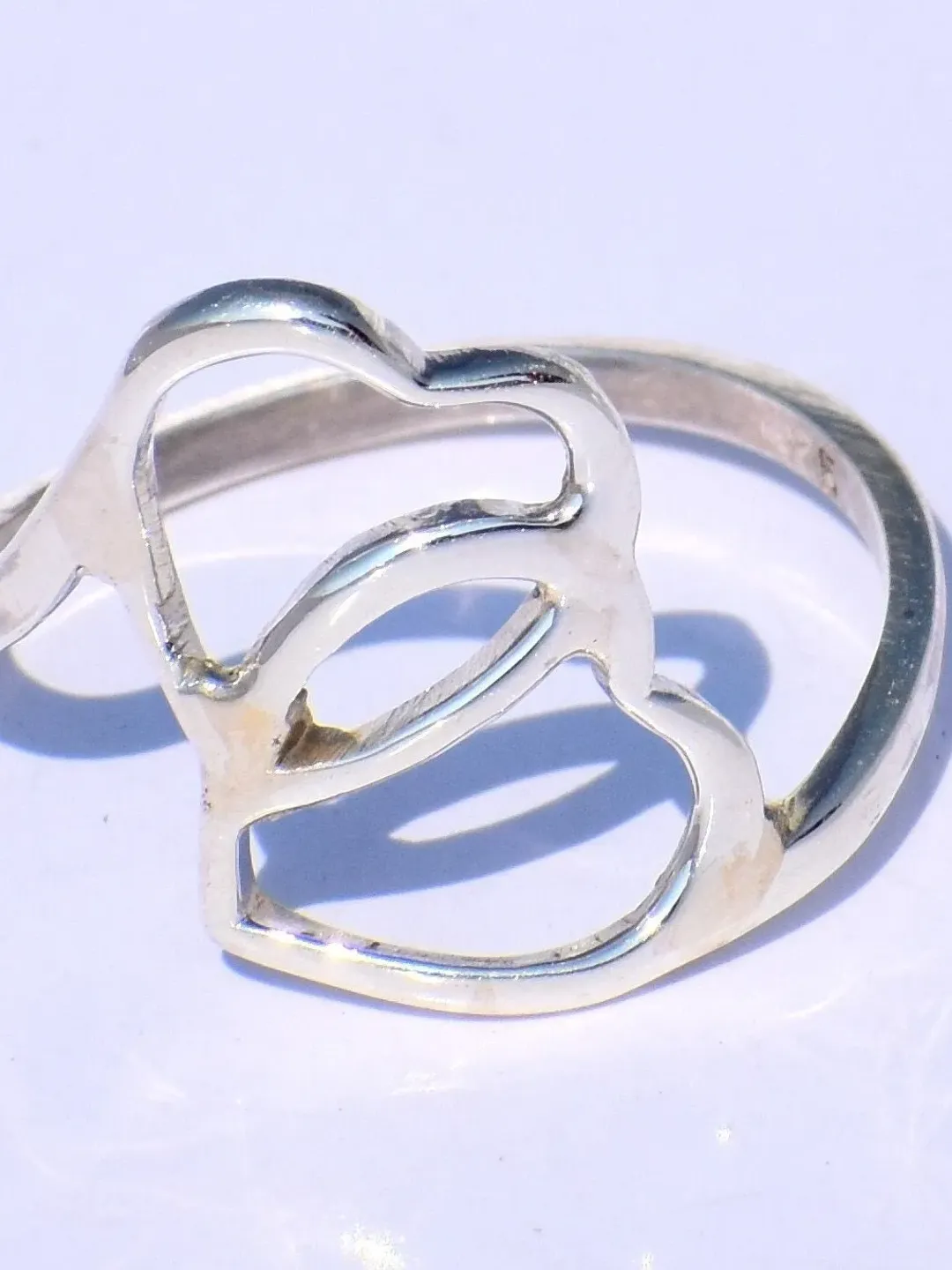 Heart Silver Ring, Double Heart Silver, 925 Silver Ring, Open Heart Ring, Chunky Ring, Statement Ring, Dainty Ring, Woman Gift, Gift For Her