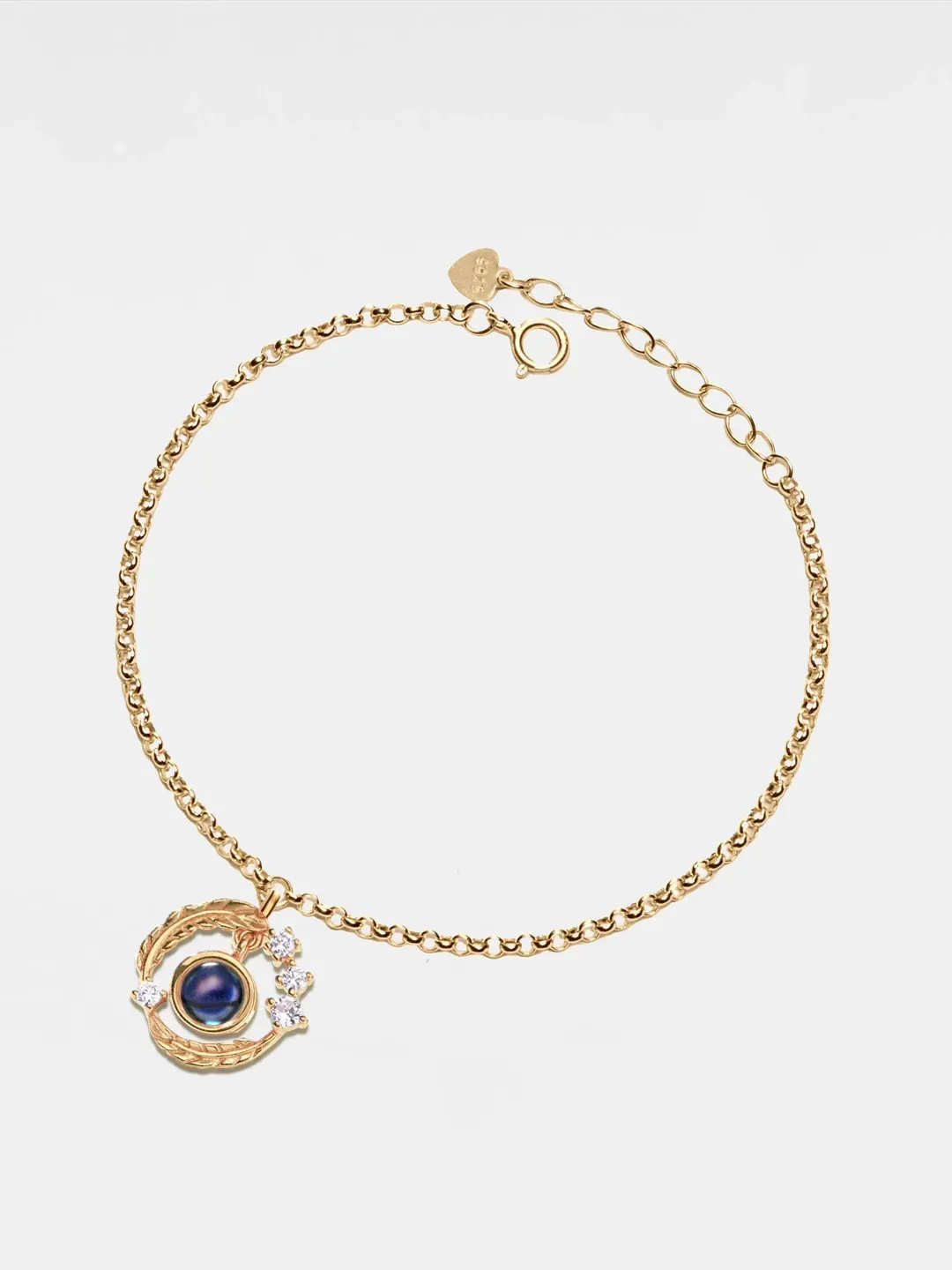 PERIMADE Feather Projection Bracelet • Personalized Picture Inside Bracelet • Sterling Silver Keepsake Jewelry • Trendy Best Friend Gift