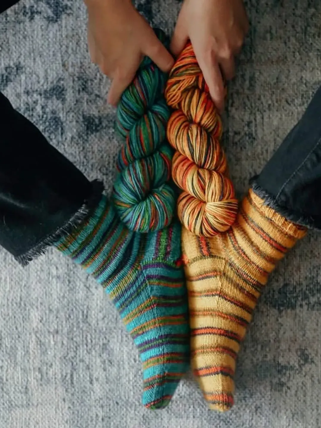 Gazzal Happy Feet Sock Yarn Hand Painting , Superwash Merino and Polyamide Yarn , Hand dying wool yarn