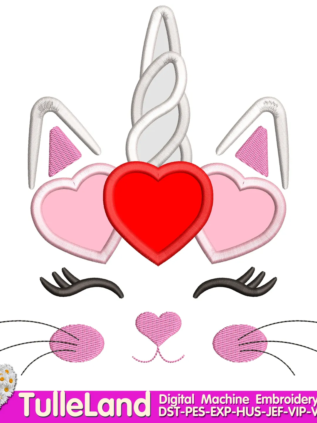 Valentine Unicorn Heart Valentine Day Love 1 st Valentine's Day Princess Girls Design Applique for Machine Embroidery