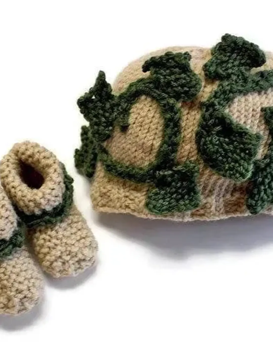 Ivy Leaf Vines Hat and Booties Set, Baby Socks and Shoes, Baby Shower Gift Ideas for New Moms, Clothing for Kids, Newborn Crib Hat, Beanies