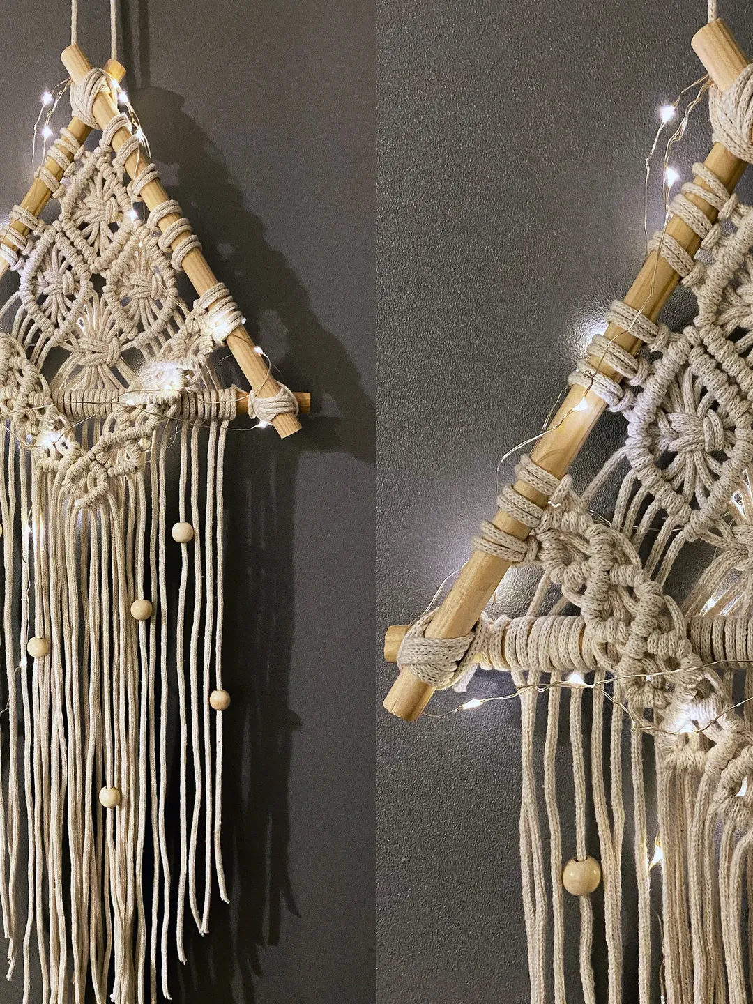 Macrame Triangle Pattern PDF, Triangular Dream Catcher tutorial for ...