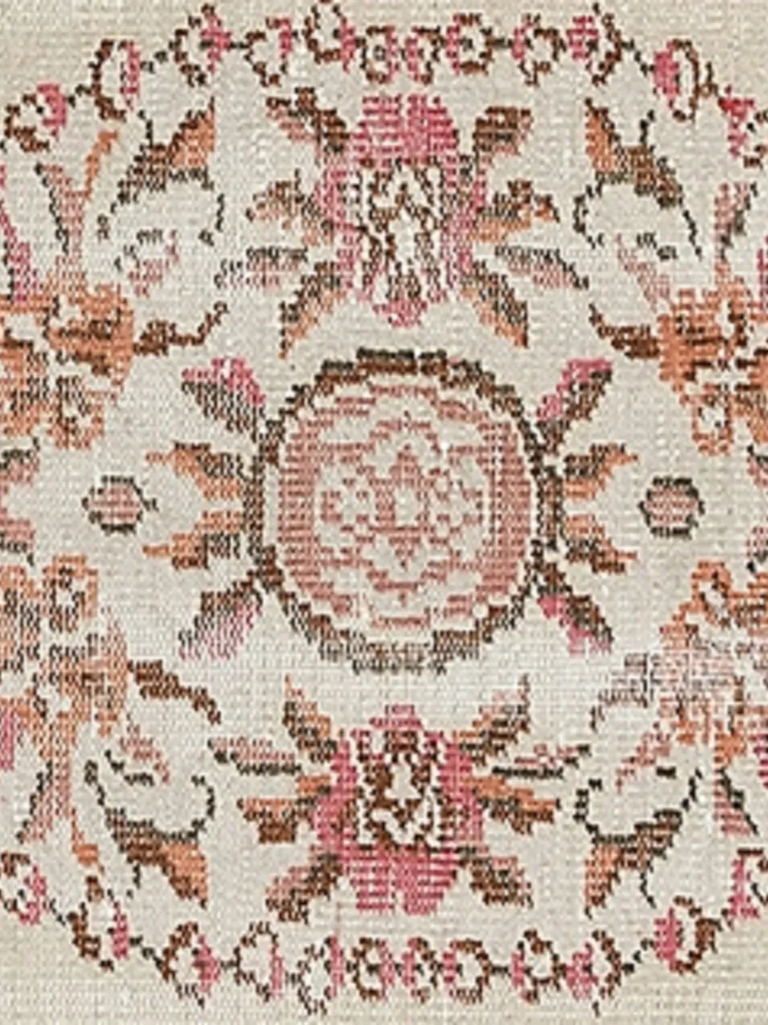 Pink Turkish Rug Pattern Rose Oushak: Handwoven Pink Turkish Rug for Bohemian Home Decor - 5.1 x ...