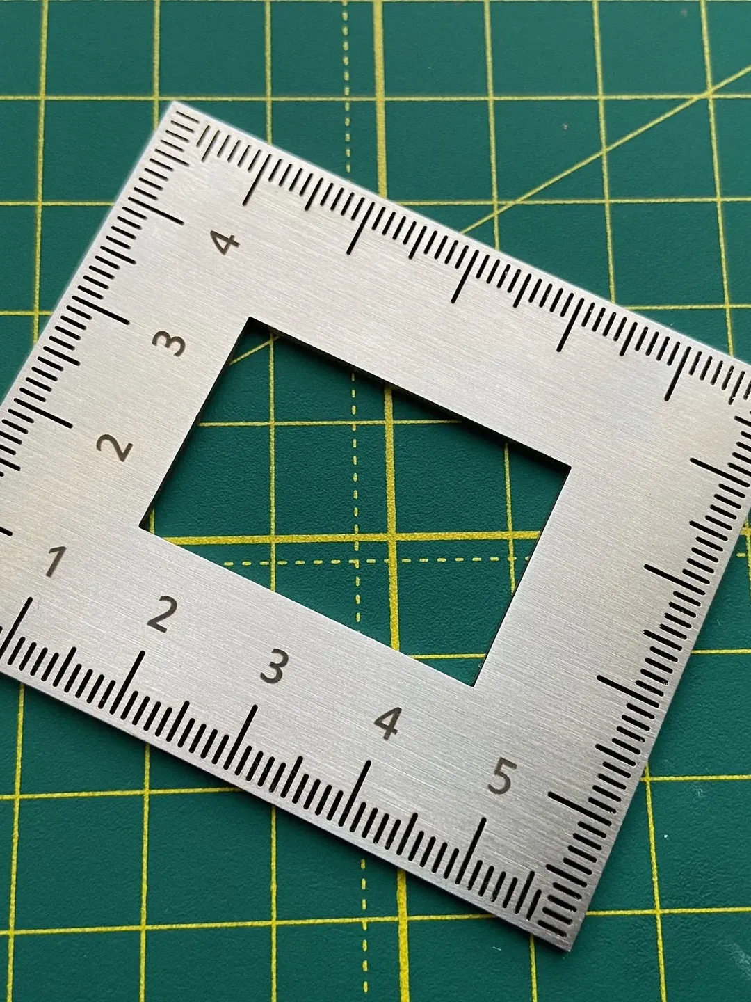 Small Square ruler for leathercraft 3x2 inches or 5x6 cm, Stainless ...