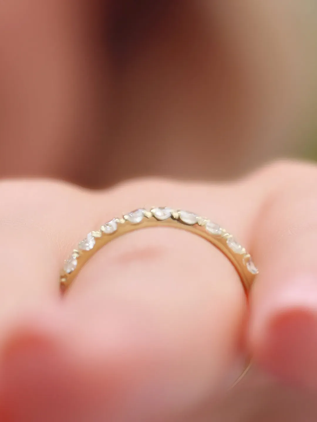 HALF ETERNITY RING | Custom Simulated Diamond Wedding Ring Band ...