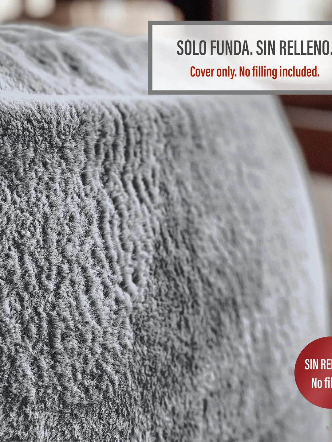 Modern XXL Giant Puff Case - Pouf Salon without Filling for Gamer or Decoration Teen Room - Bean Bag Grey