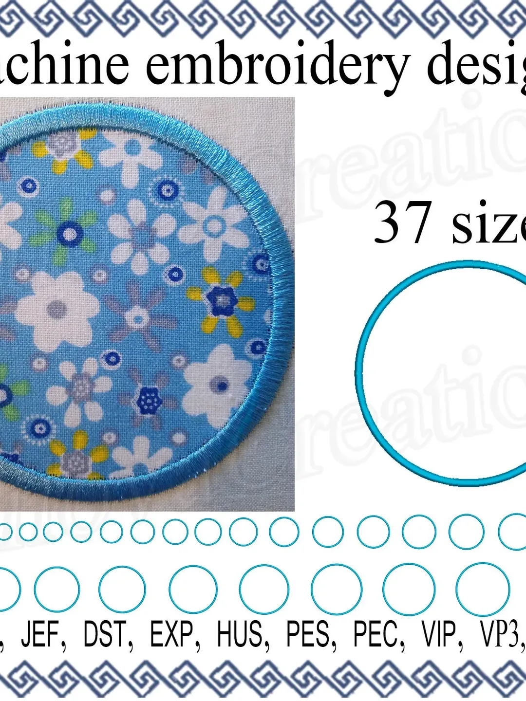 Circle Applique Machine Embroidery Design Mini embroidery Designs Circle shape applique In The Hoop mug rug Embroidery file Instant Download