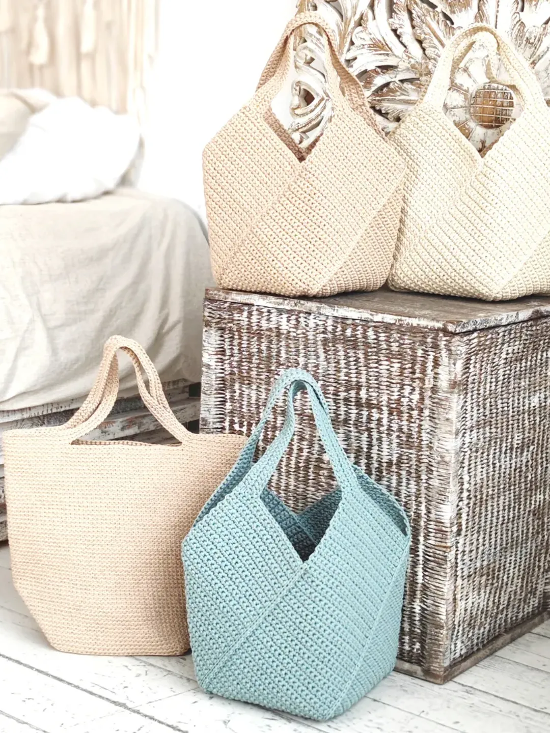Crochet Bag Pattern PDF, Tote bag DIY, Beach Bag, Shopping bag ...