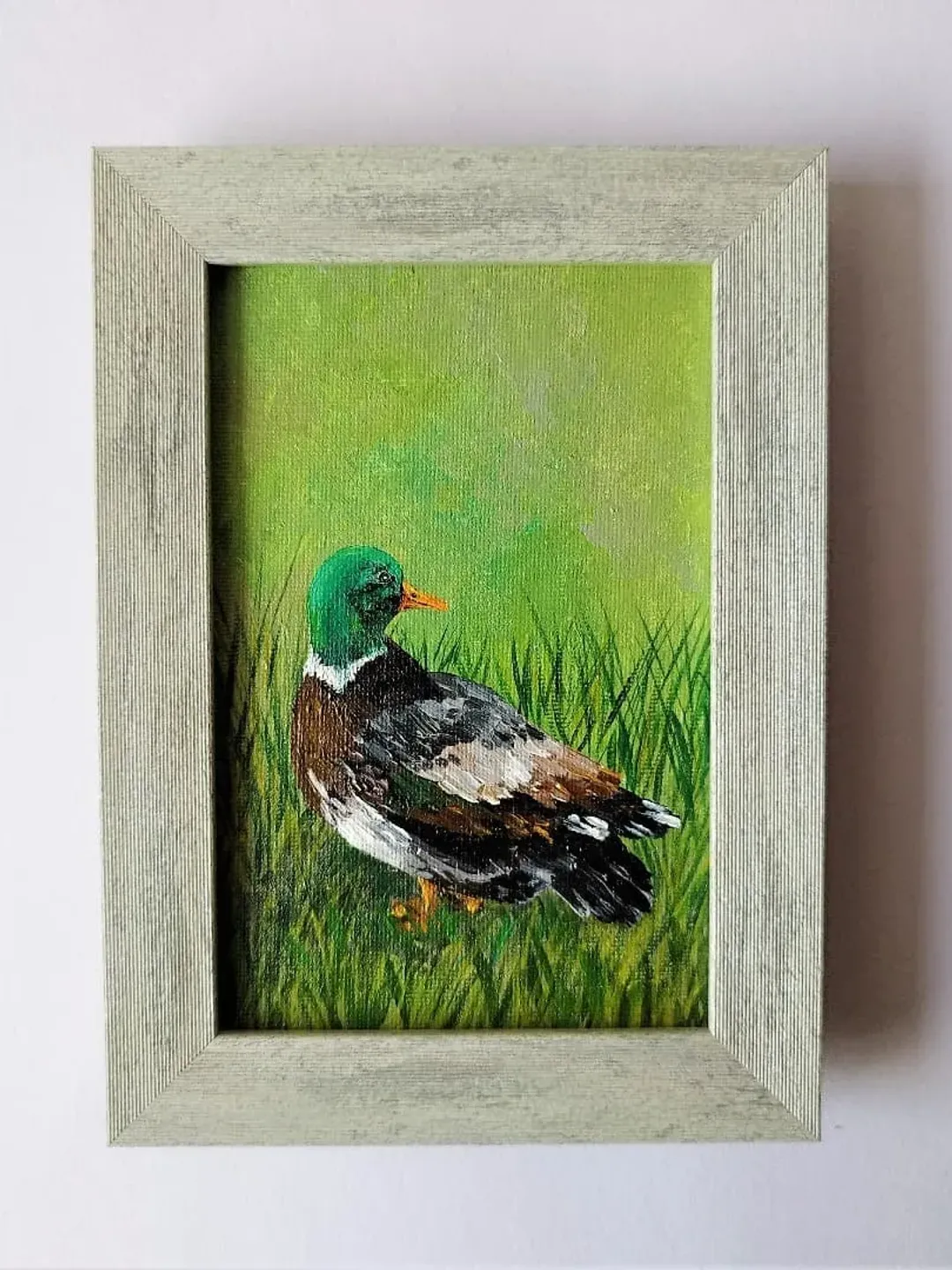 Bird painting for sale, Small wall decor, Impressionist bird painting, Impasto painting
