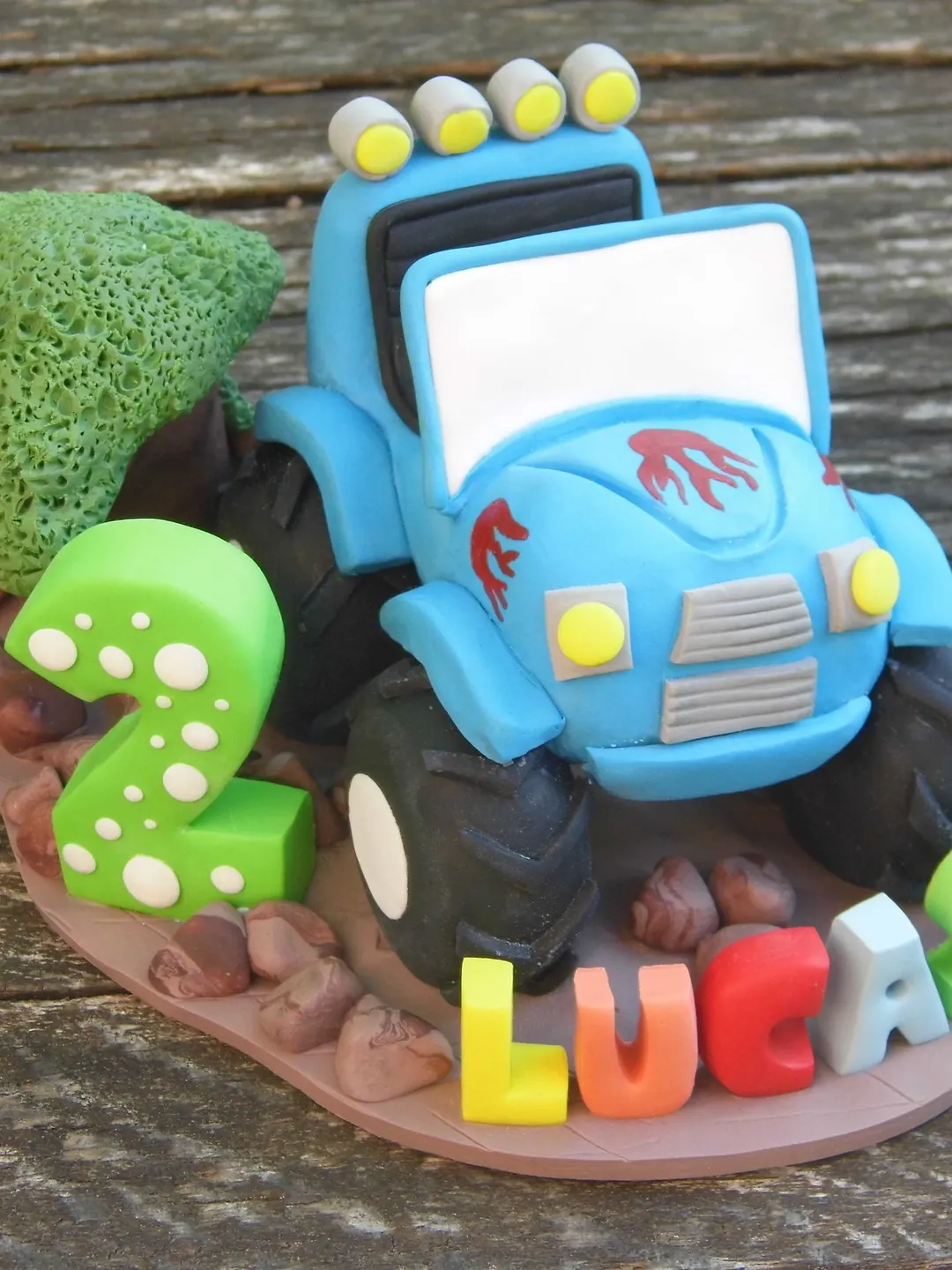 Monster Truck Birthday Cake Topper, Monster Truck Figurine, Monster Truck Birthday Party Themed, Personalized Monster Truck Keepsake Topper