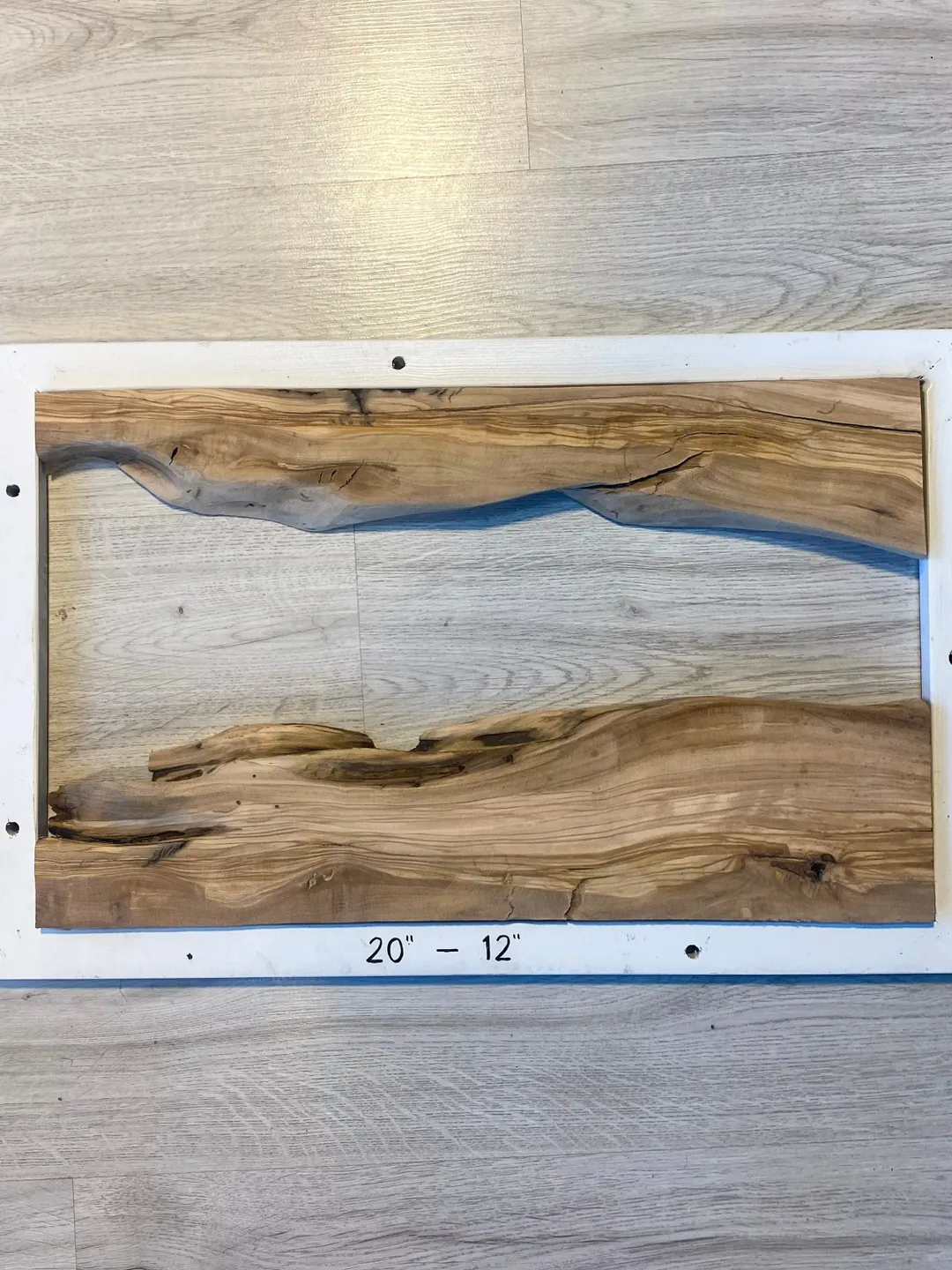 Live Edge Wood Slab, 20" Olive Wood Slab, Epoxy Resin Wood, Raw Wood