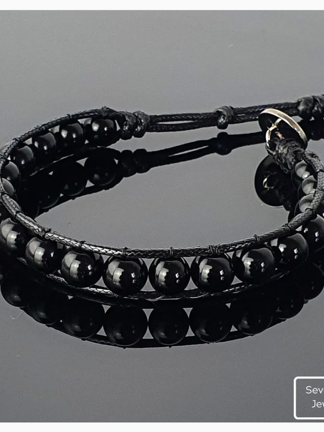 Natural Black Onyx Bracelet, Johnny Depp Bracelet, Men Wristlet, Onyx Beads, Retirement Gifts, Sportive Accessory, Men's Gift, Women's Gitfs