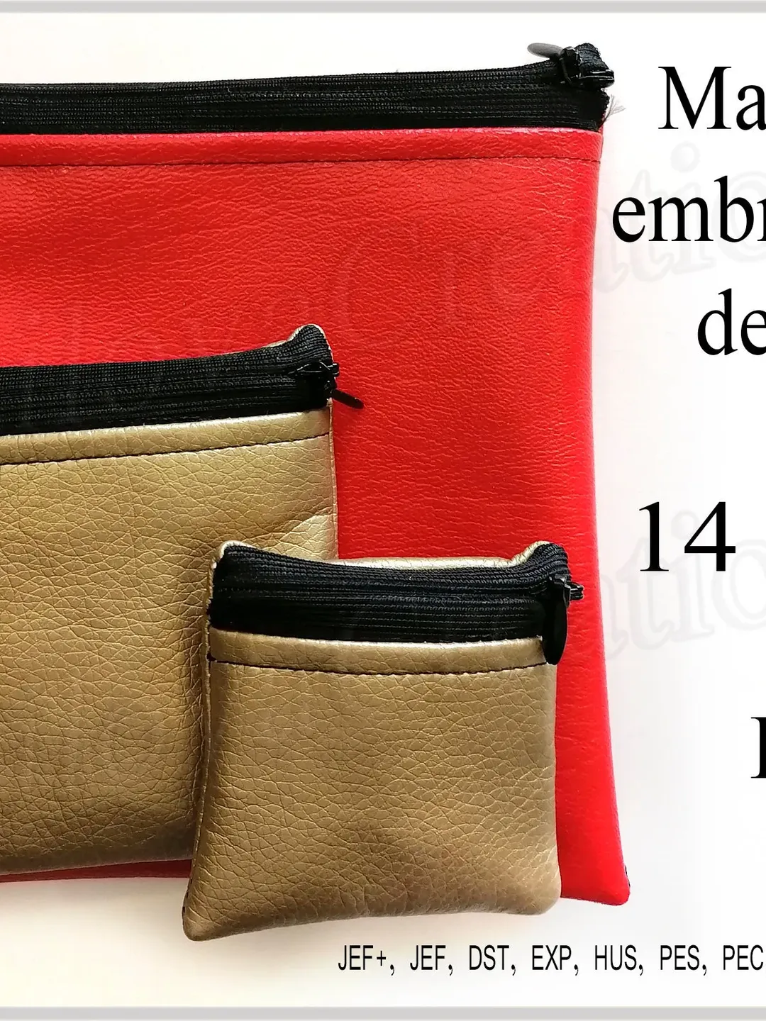 ITH zipper bag Machine embroidery designs In the hoop project Blank square cosmetic bags Big  Instant Download