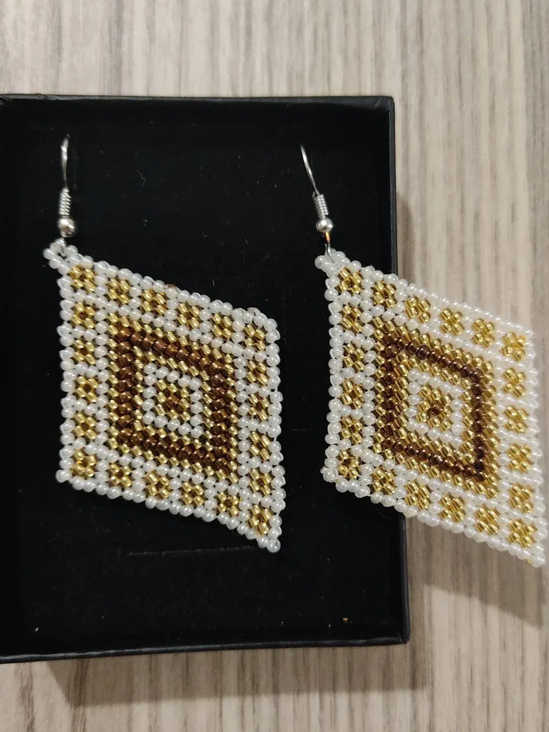 Gold Fringe Earrings, Beaded Earrings, White Gold Fringe Earrings, Chandelier Earrings, Statement earrings,Gift For Her, Seed Bead earring